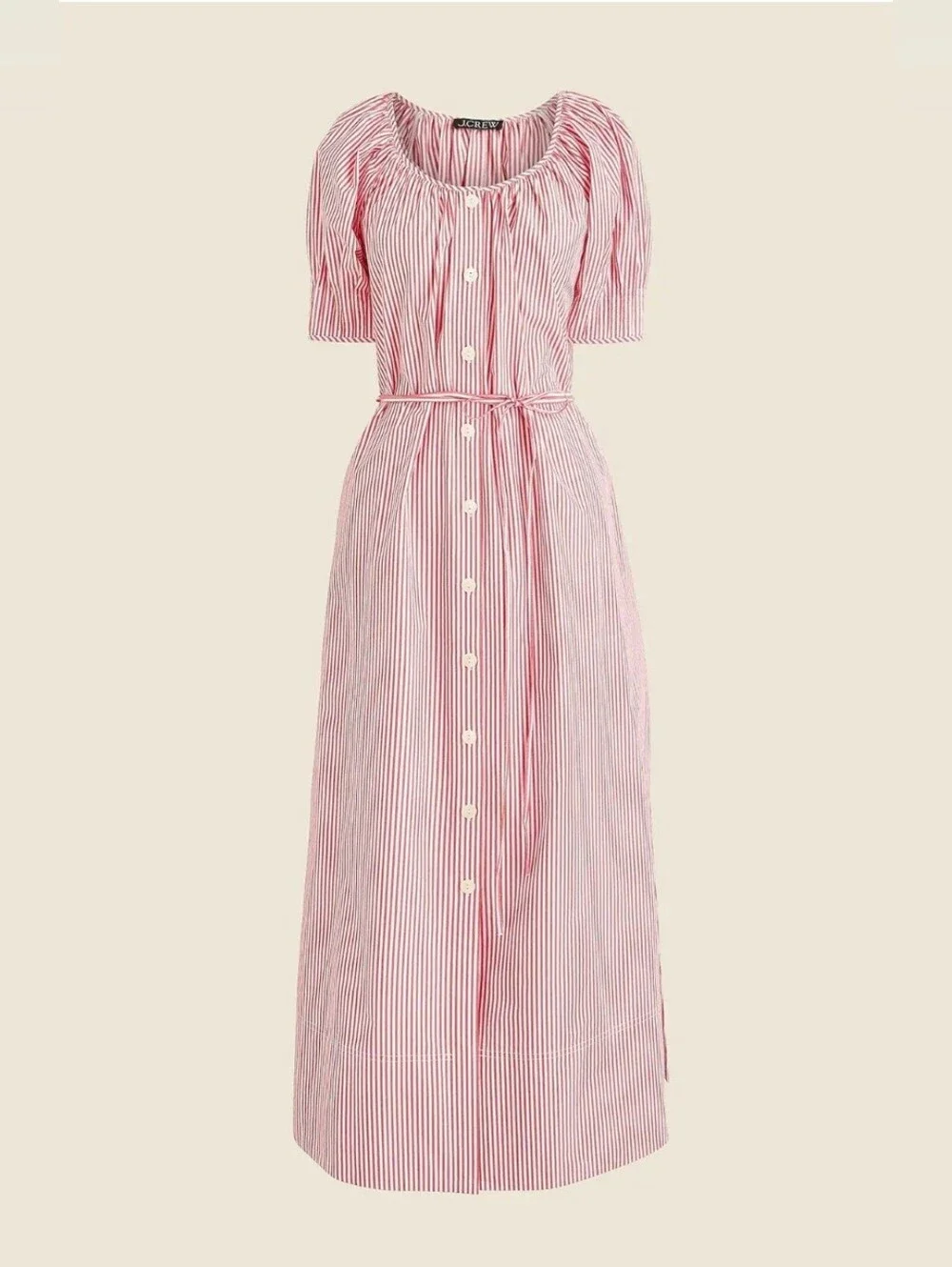 J. Crew Pink and White Striped Maxi Dress - Picture 1 of 14